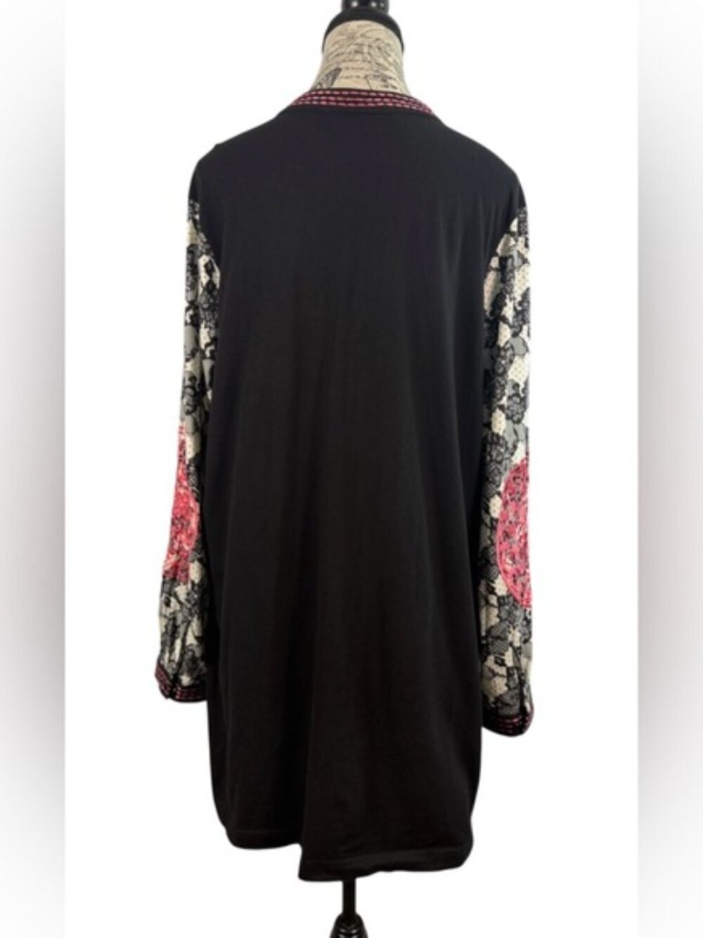 Ulla Popken Embroidered Cotton Tunic Dress | Size 12/14 | Boho Peasant Pockets - Picture 8 of 10